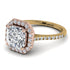 Two Tones Gorgeous Radiant Cut Diamond Pave Engagement Ring With Hidden Stone - Felicity No. 76