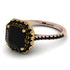 Two Tones Gorgeous Radiant Cut Black Diamond Pave Engagement Ring With Hidden Stone - Felicity No. 79