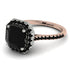 Two Tones Gorgeous Radiant Cut Black Diamond Pave Engagement Ring With Hidden Stone - Felicity No. 81