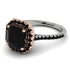 Two Tones Gorgeous Radiant Cut Black Diamond Pave Engagement Ring With Hidden Stone - Felicity No. 81