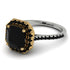Two Tones Gorgeous Radiant Cut Black Diamond Pave Engagement Ring With Hidden Stone - Felicity No. 80