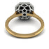 Two Tones Gorgeous Radiant Cut Black Diamond Pave Engagement Ring With Hidden Stone - Felicity No. 80
