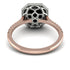 Two Tones Gorgeous Radiant Cut Black Diamond Pave Engagement Ring With Hidden Stone - Felicity No. 81