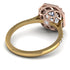 Two Tones Gorgeous Radiant Cut Diamond Pave Engagement Ring With Hidden Stone - Felicity No. 76