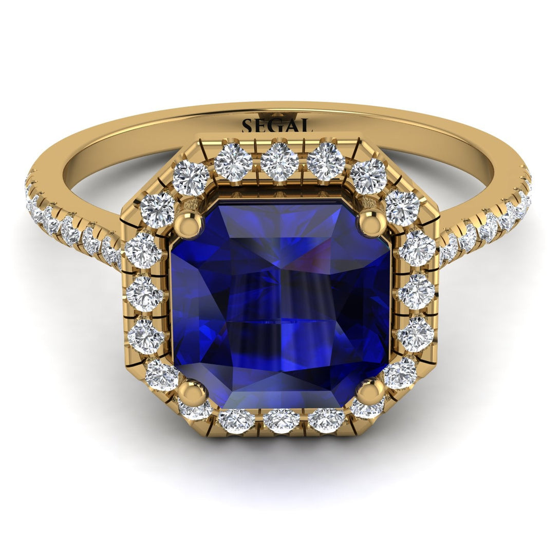 Gorgeous Radiant Cut Sapphire Pave Engagement Ring With Hidden Stone - Felicity No. 13