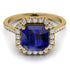 Gorgeous Radiant Cut Sapphire Pave Engagement Ring With Hidden Stone - Felicity No. 13 image 2