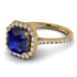 Gorgeous Radiant Cut Sapphire Pave Engagement Ring With Hidden Stone - Felicity No. 13