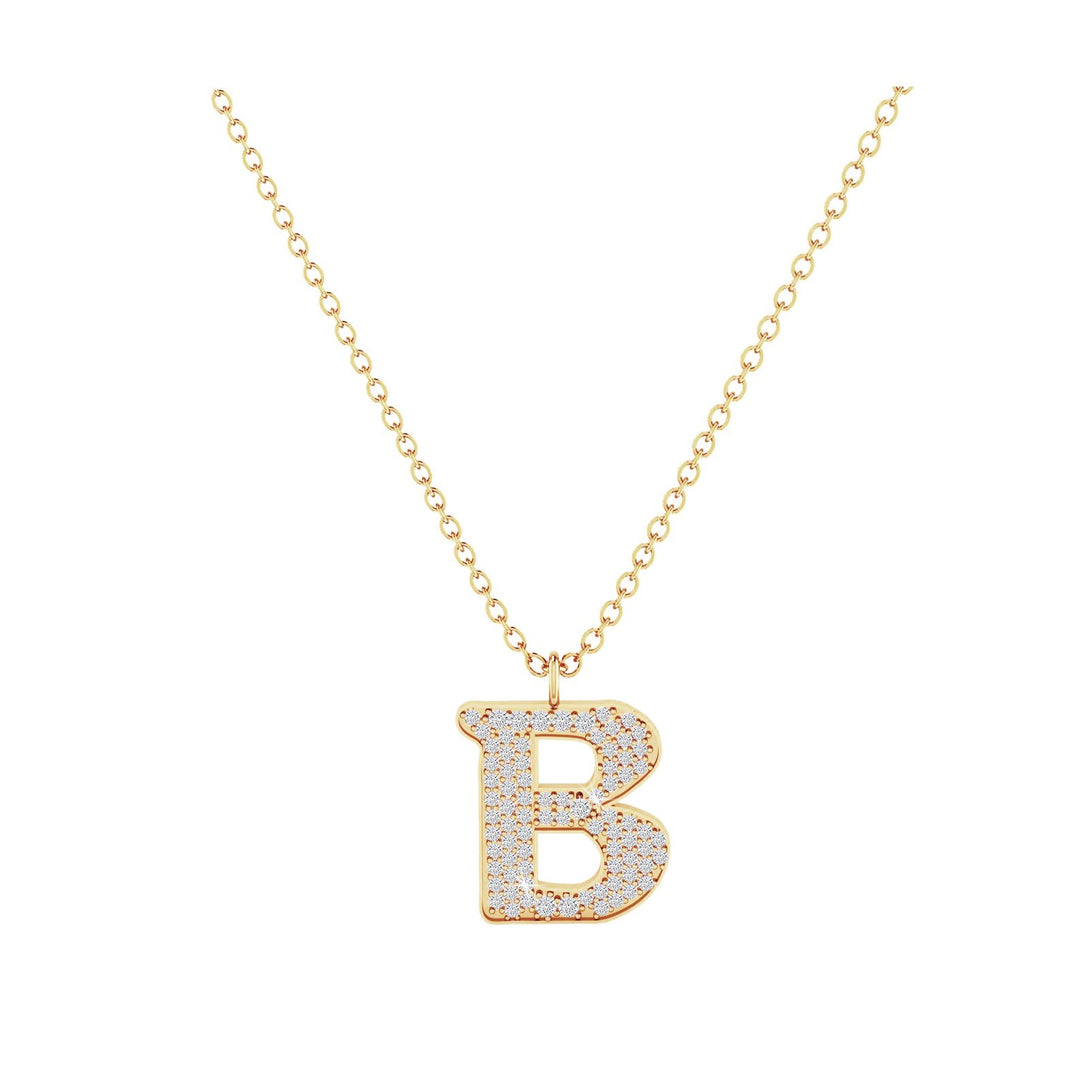 B - Letter Name Necklace Initial Necklace