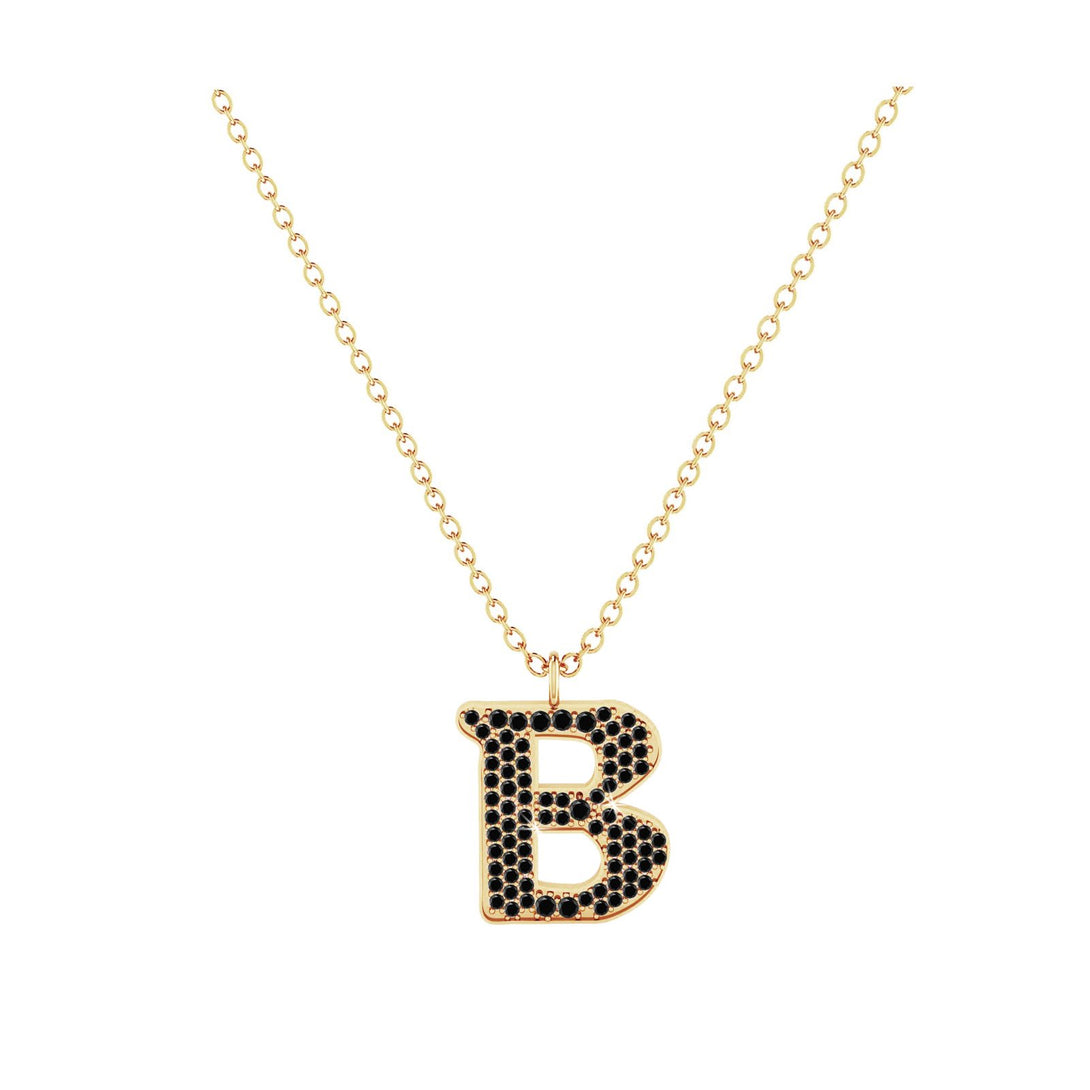 B - Letter Name Necklace Initial Necklace