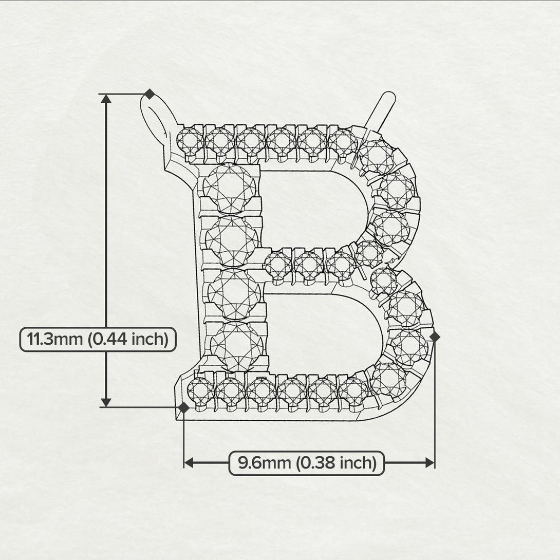 Diamond Gold Initial Necklace - B