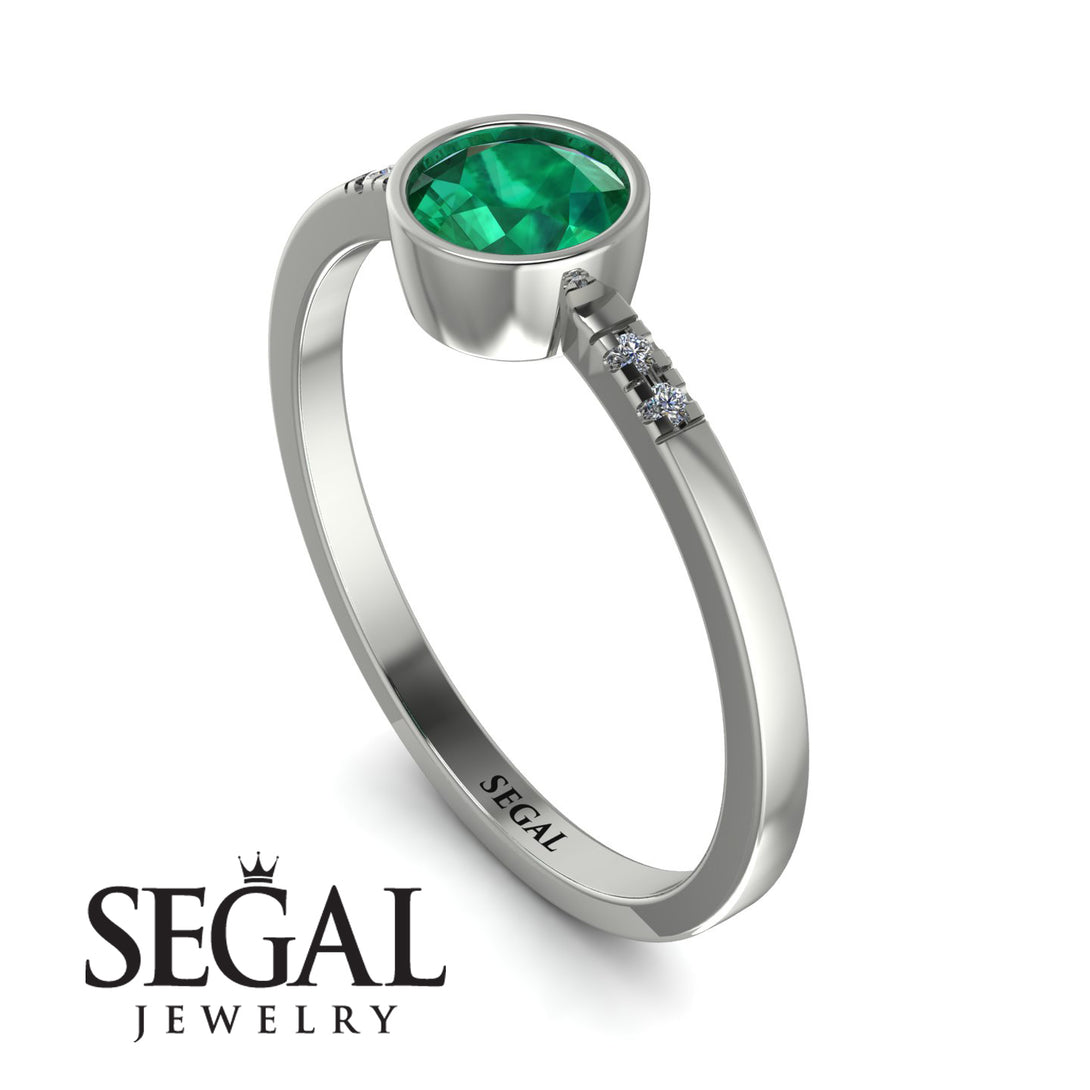 Bezel Minimalist Emerald Ring - Kinsley No. 6