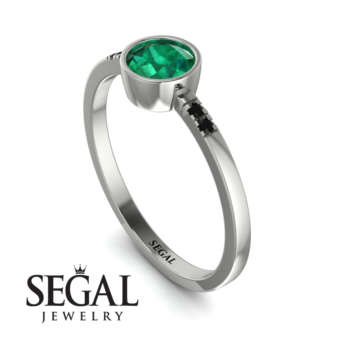 Bezel Minimalist Emerald Ring - Kinsley No. 21