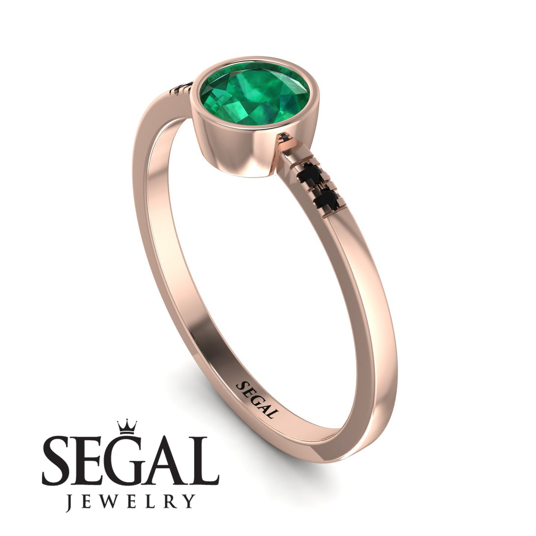 Bezel Minimalist Emerald Ring - Kinsley No. 20
