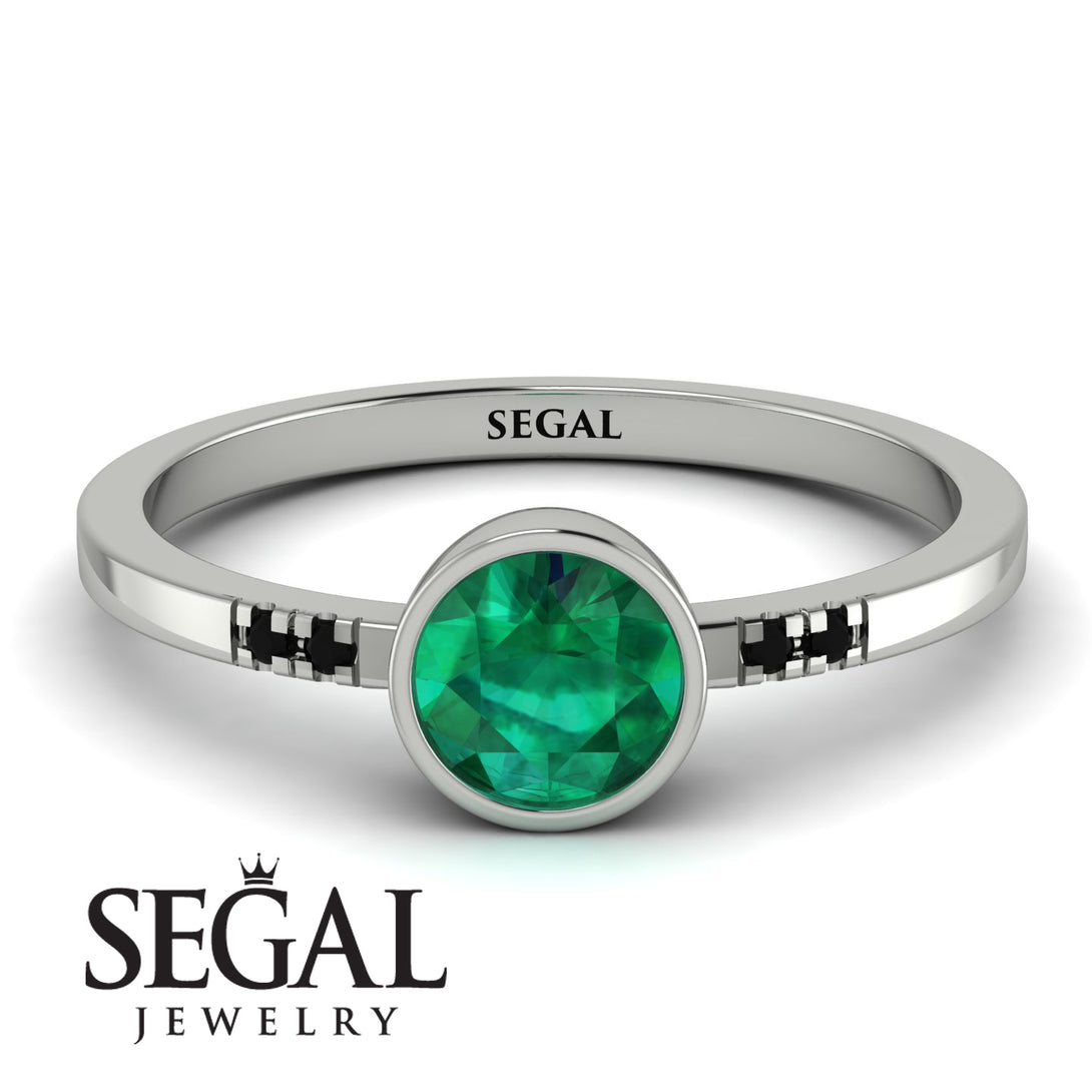 Bezel Minimalist Emerald Ring - Kinsley No. 21