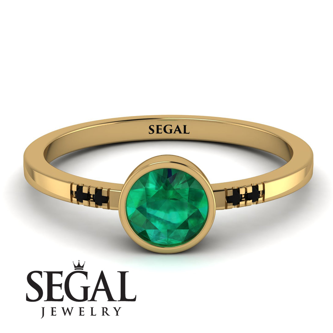 Bezel Minimalist Emerald Ring - Kinsley No. 19