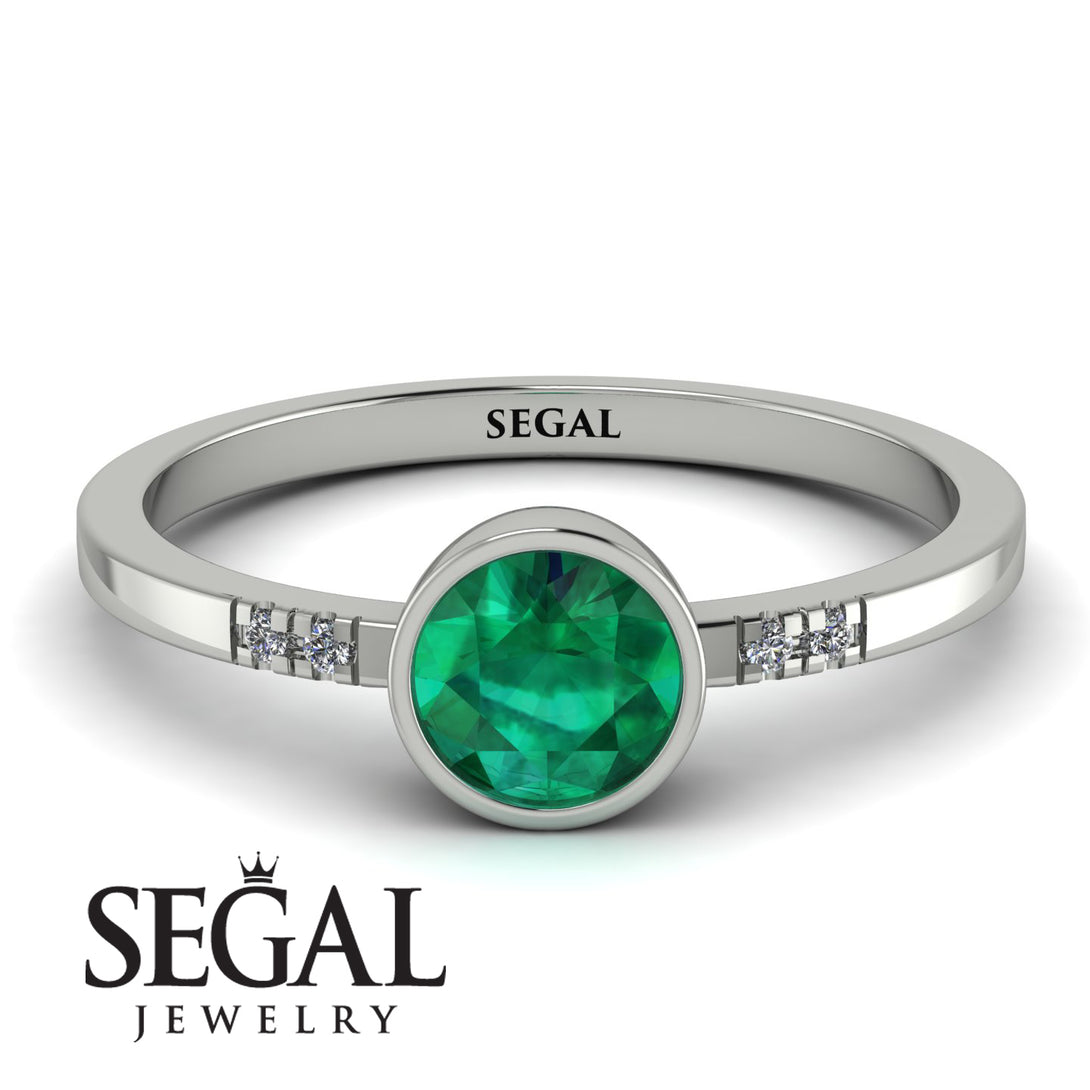 Bezel Minimalist Emerald Ring - Kinsley No. 6