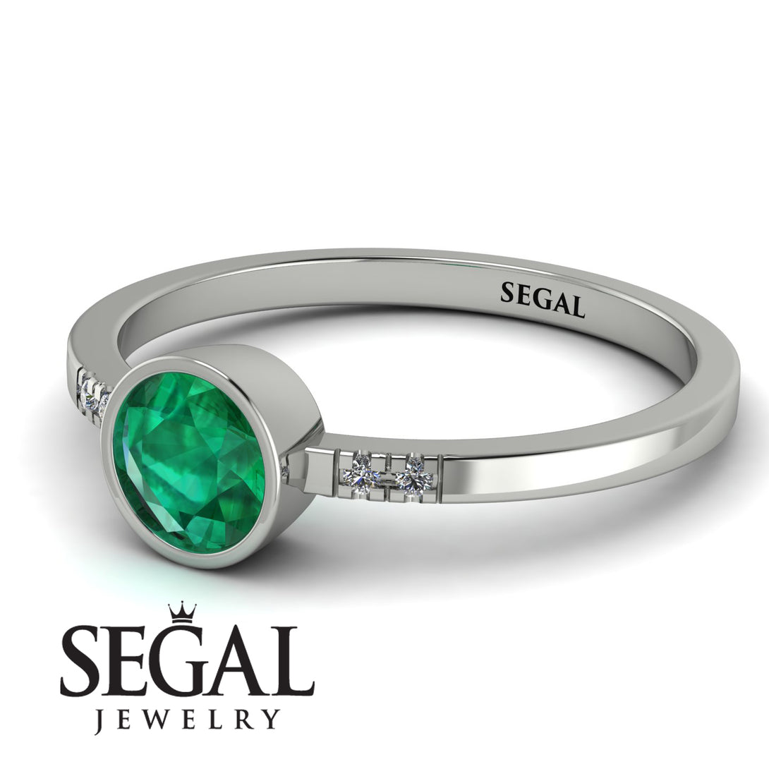 Bezel Minimalist Emerald Ring - Kinsley No. 6
