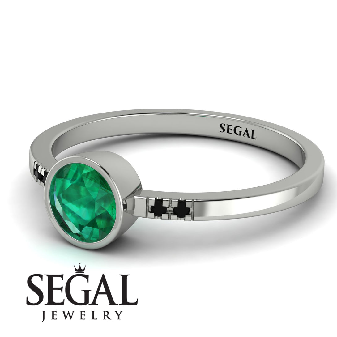 Bezel Minimalist Emerald Ring - Kinsley No. 21