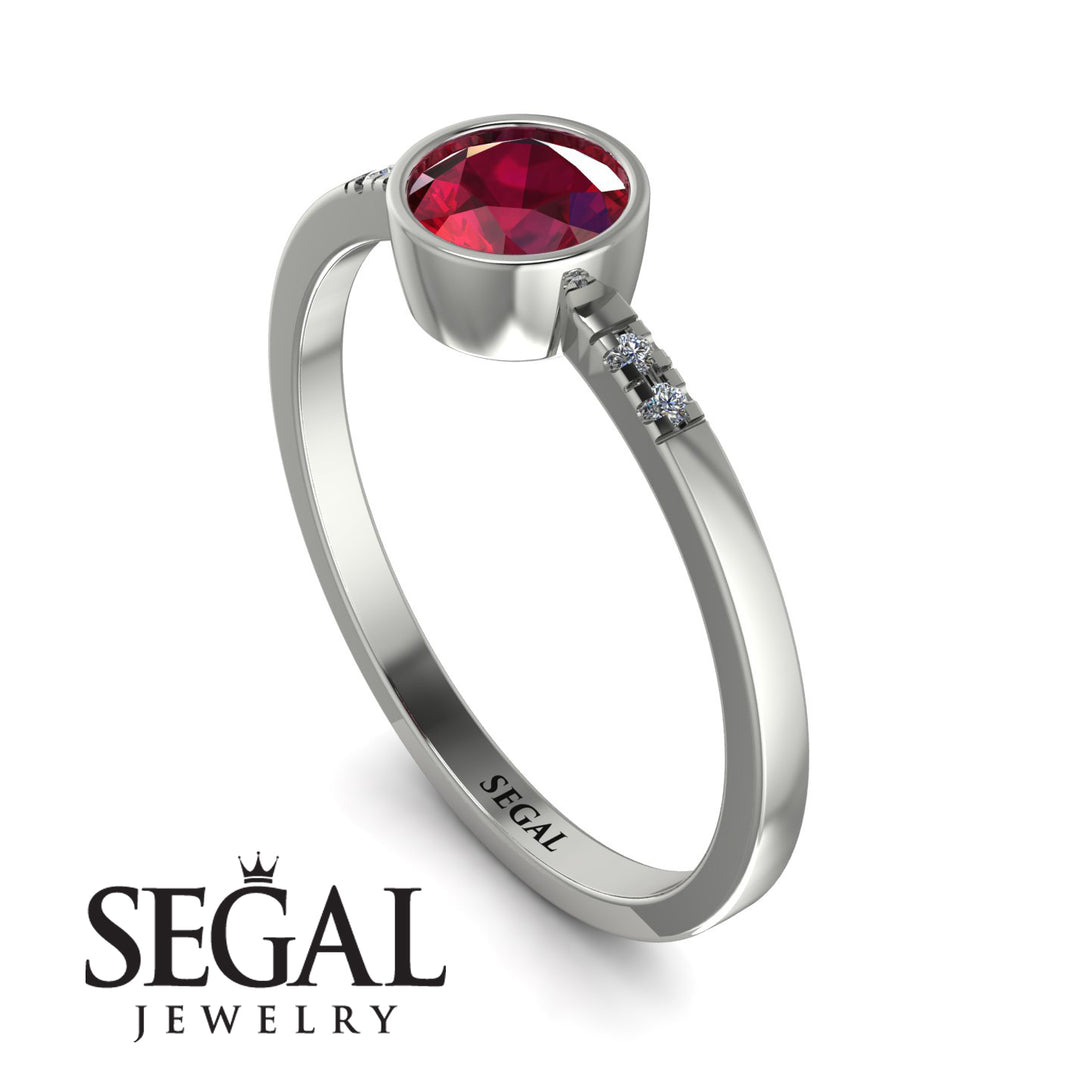 Bezel Minimalist Ruby Ring - Kinsley No. 12