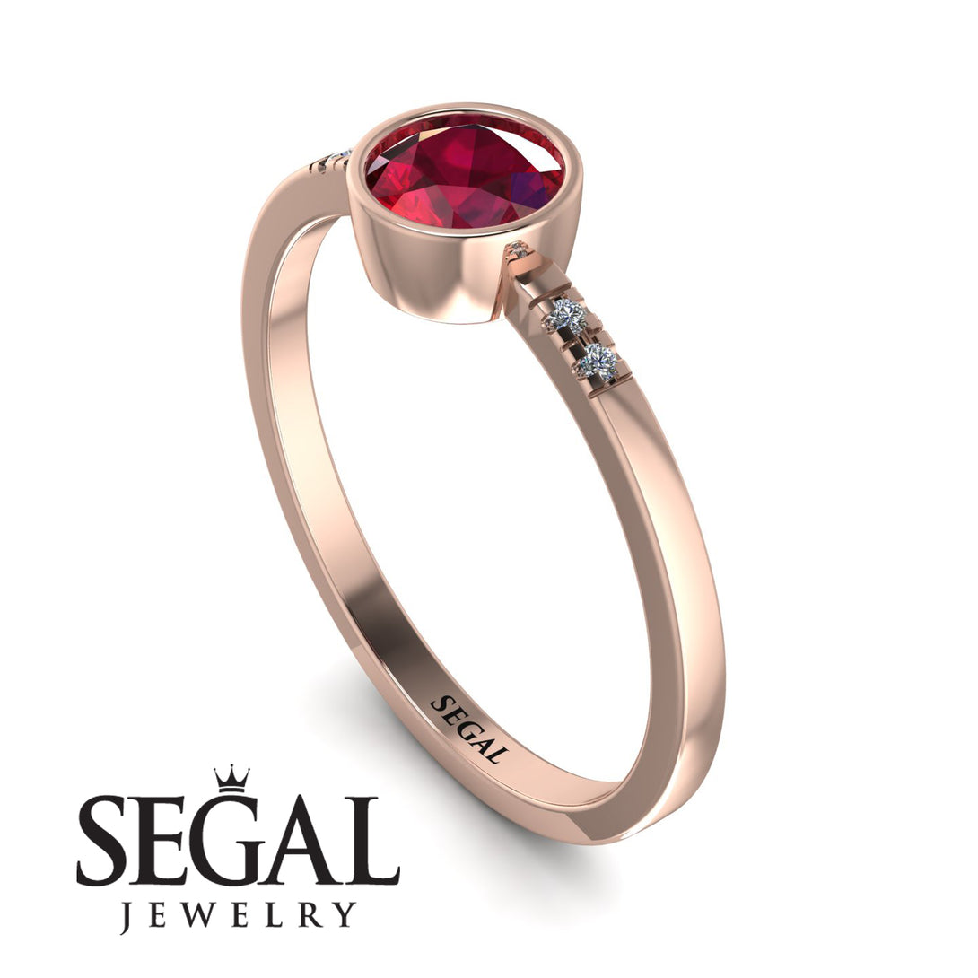 Bezel Minimalist Ruby Ring - Kinsley No. 11