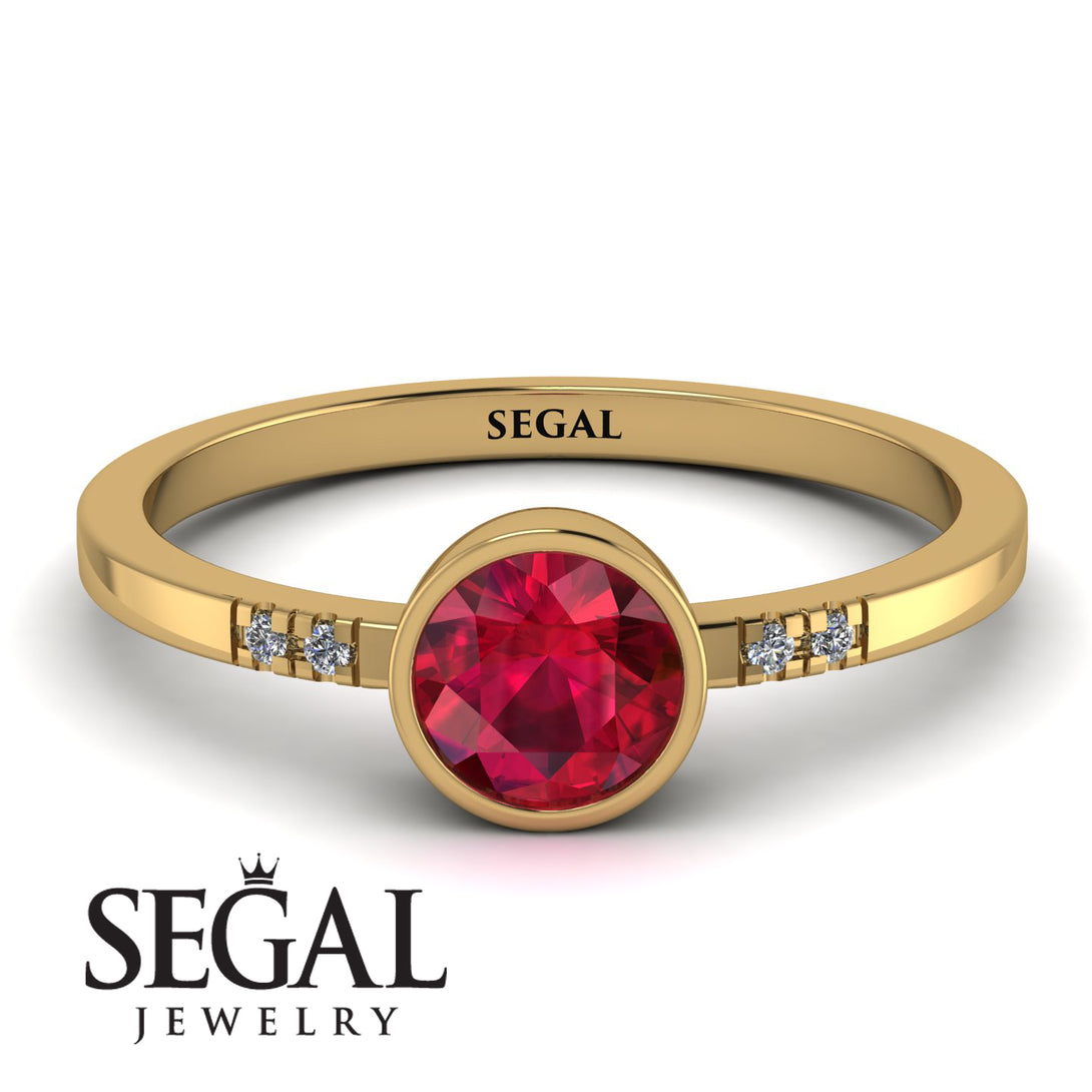 Bezel Minimalist Ruby Ring - Kinsley No. 10