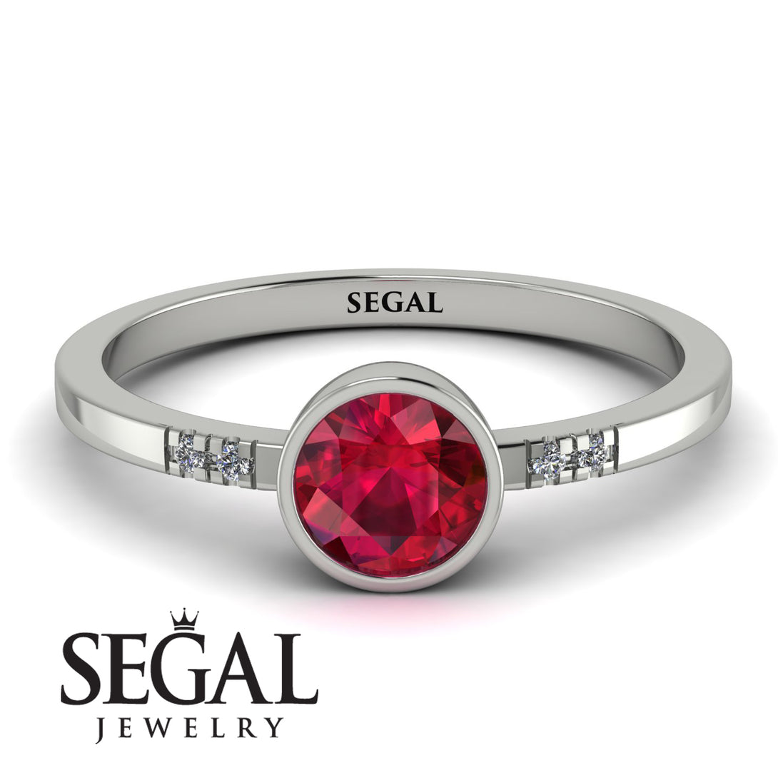 Bezel Minimalist Ruby Ring - Kinsley No. 12