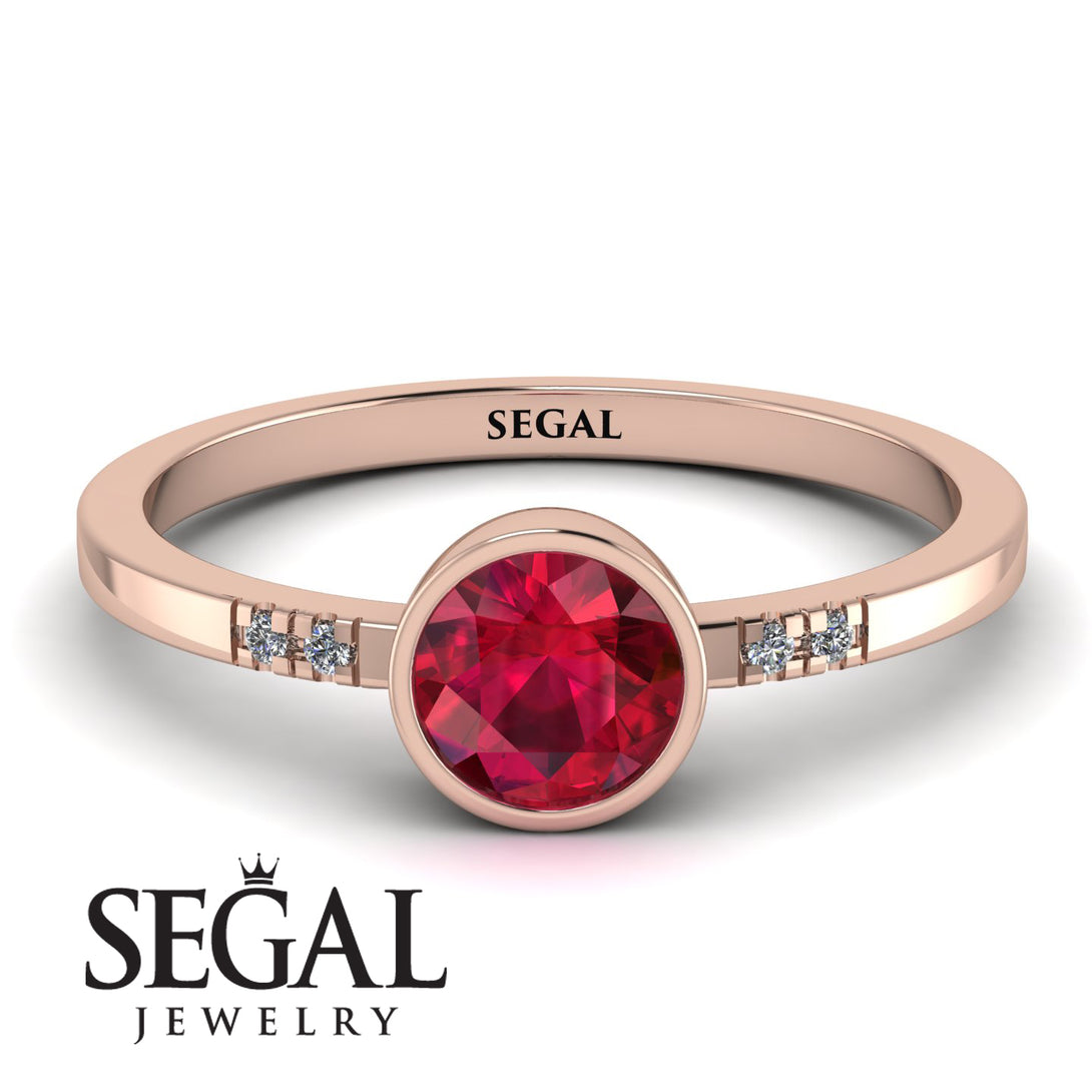 Bezel Minimalist Ruby Ring - Kinsley No. 11