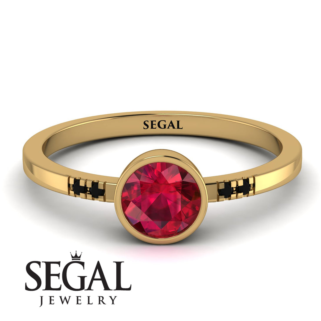 Bezel Minimalist Ruby Ring - Kinsley No. 25