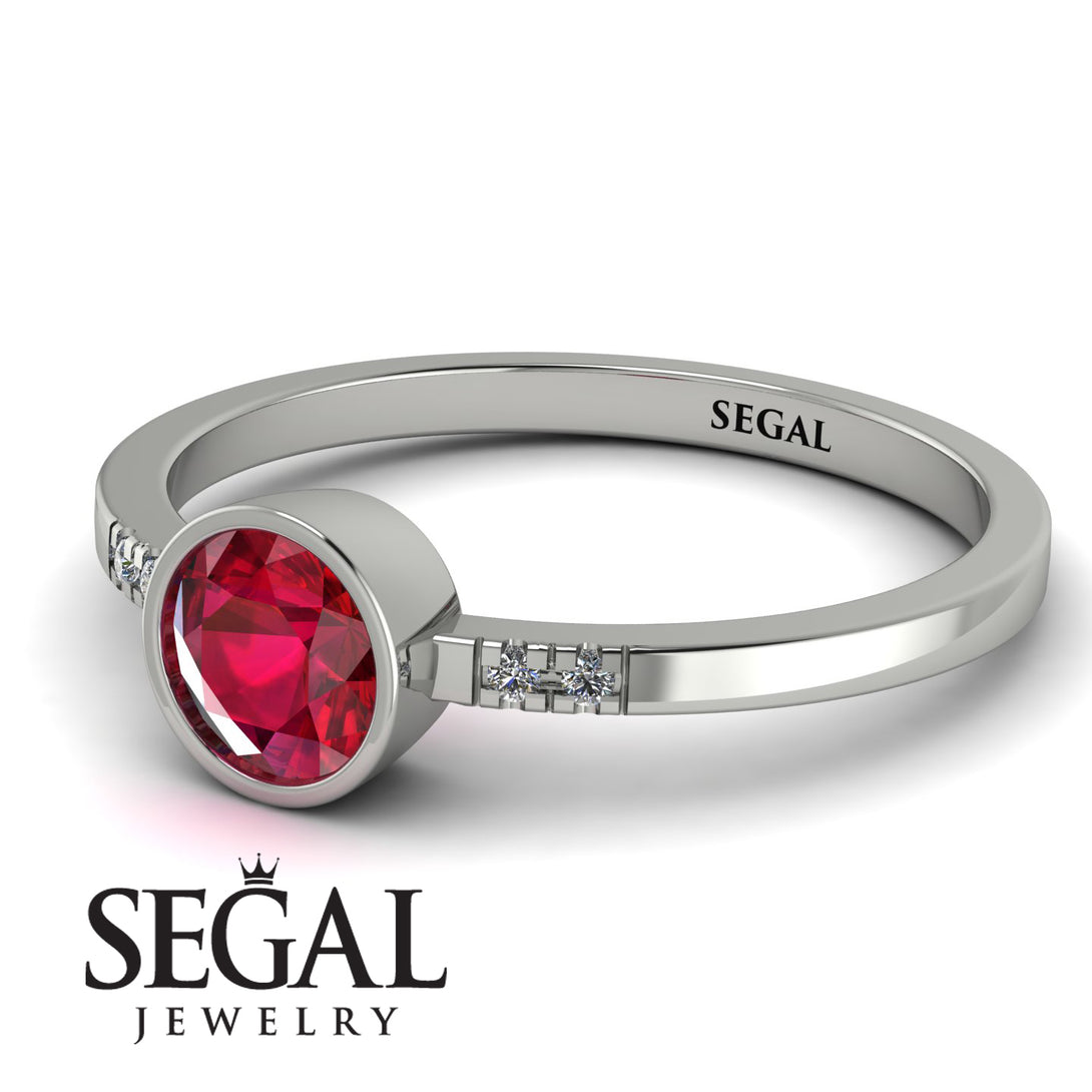 Bezel Minimalist Ruby Ring - Kinsley No. 12