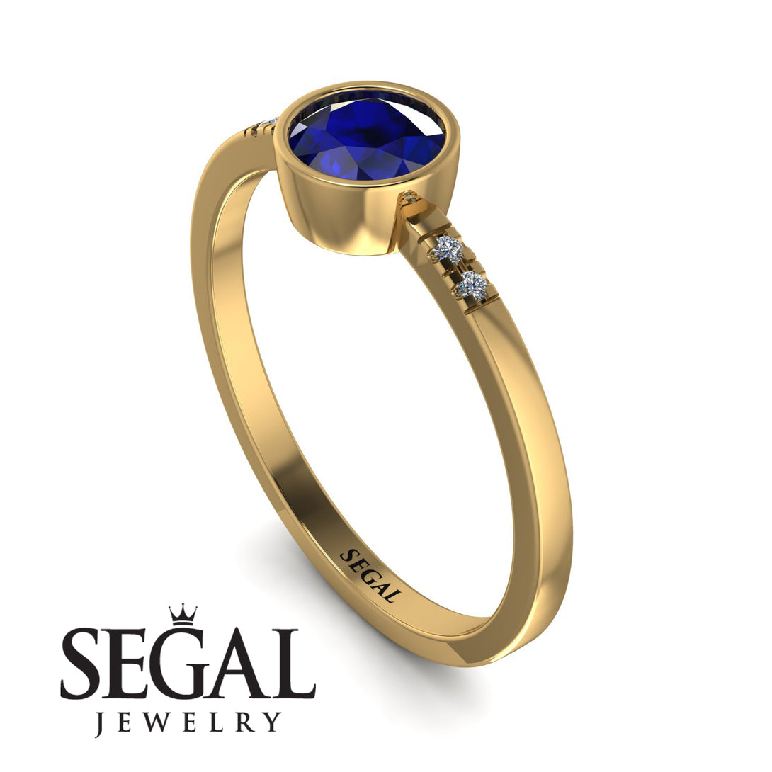 Bezel Minimalist Sapphire Ring - Kinsley No. 13