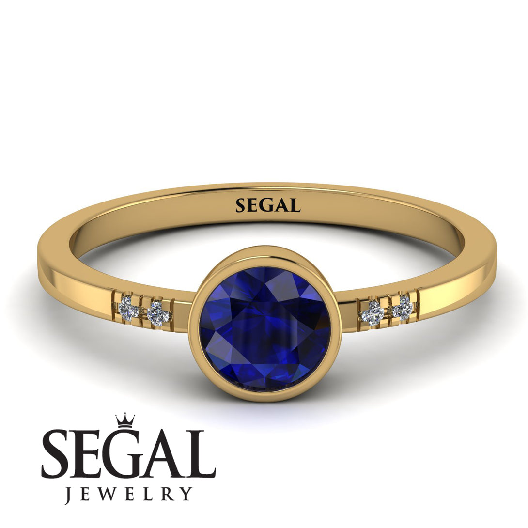 Bezel Minimalist Sapphire Ring - Kinsley No. 13
