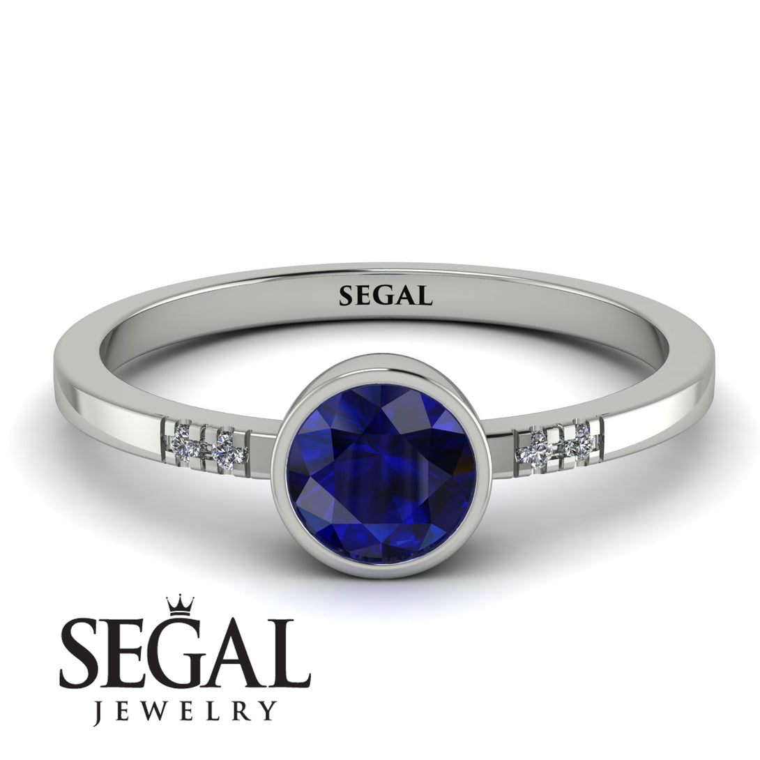 Bezel Minimalist Sapphire Ring - Kinsley No. 15
