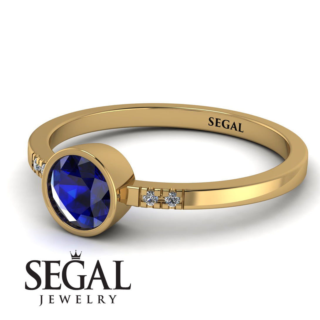 Bezel Minimalist Sapphire Ring - Kinsley No. 13