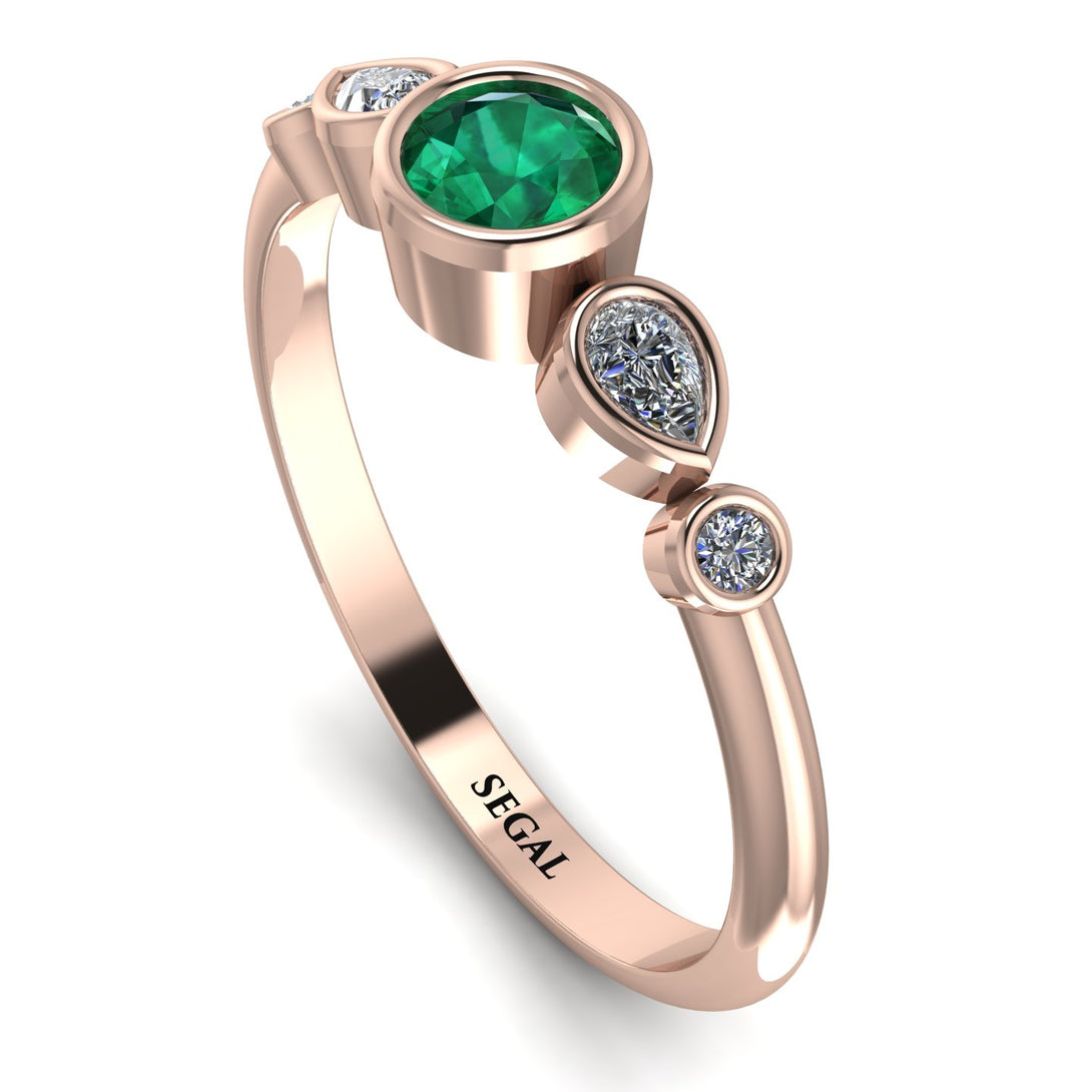 Bezel Symmetrical Emerald Ring - Ivy No. 5