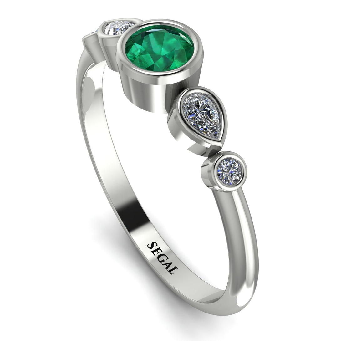 Bezel Symmetrical Emerald Ring - Ivy No. 6
