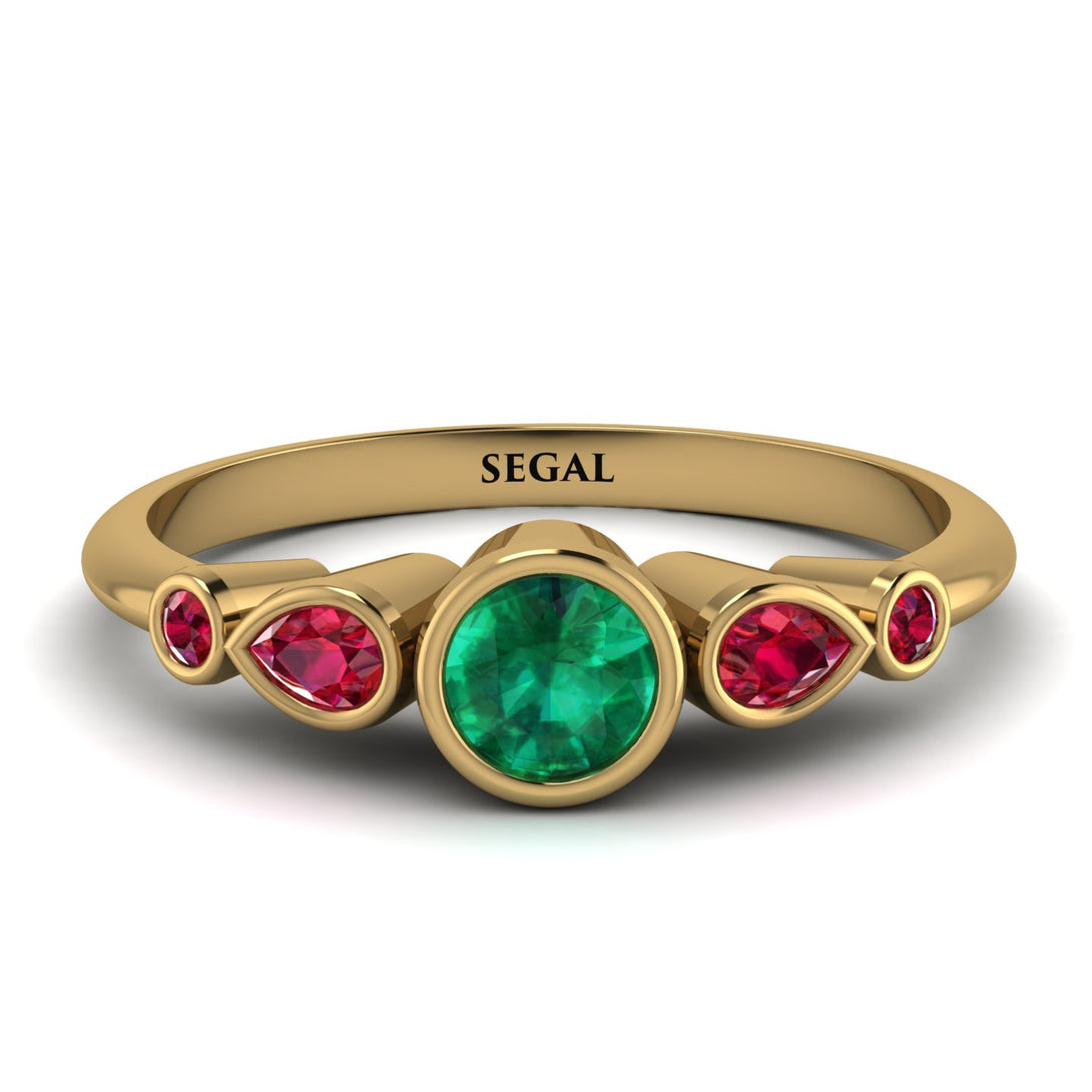 Bezel Symmetrical Emerald Ring - Ivy No. 49