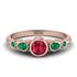 Bezel Symmetrical Ruby Ring - Ivy No. 26