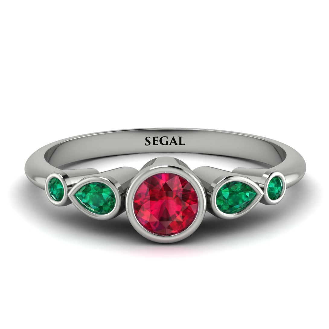Bezel Symmetrical Ruby Ring - Ivy No. 27