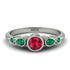 Bezel Symmetrical Ruby Ring - Ivy No. 27