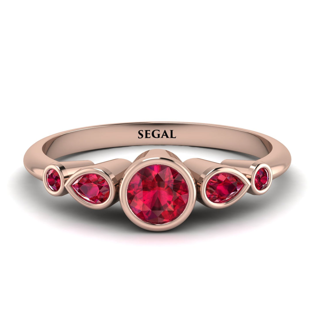 Bezel Symmetrical Ruby Ring - Ivy No. 56