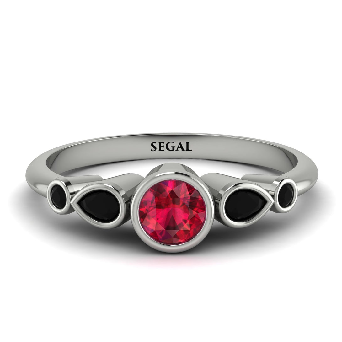 Bezel Symmetrical Ruby Ring - Ivy No. 42
