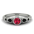 Bezel Symmetrical Ruby Ring - Ivy No. 42