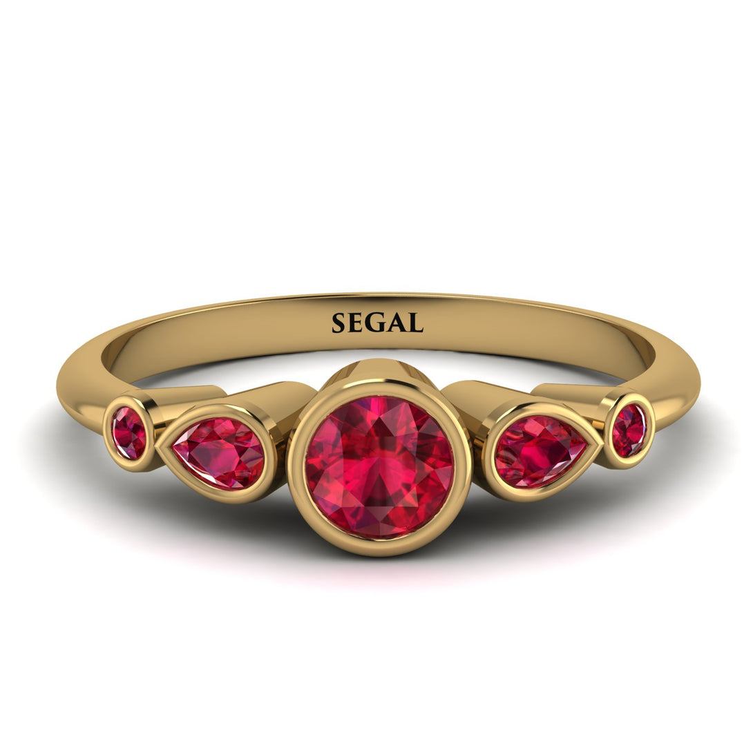 Bezel Symmetrical Ruby Ring - Ivy No. 55