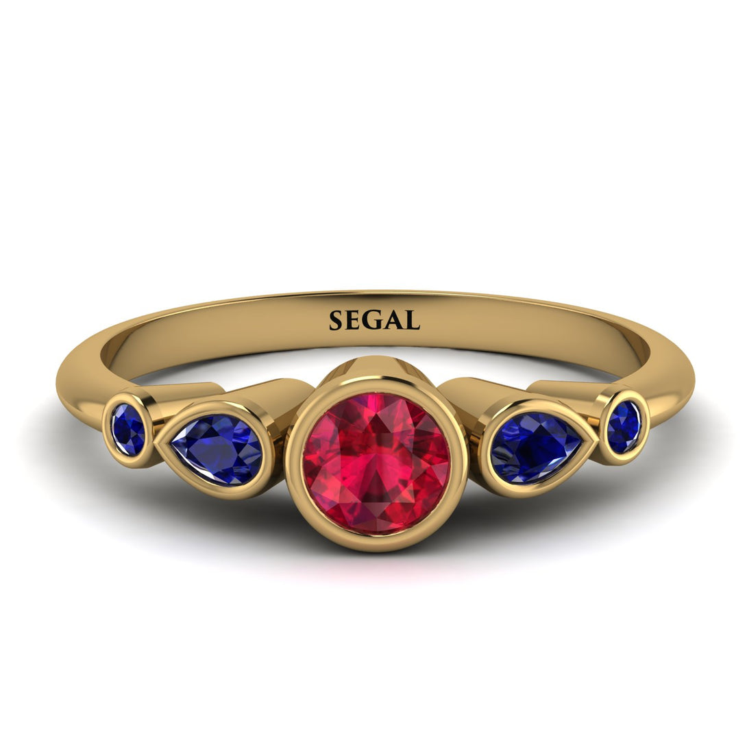 Bezel Symmetrical Ruby Ring - Ivy No. 70