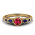 Bezel Symmetrical Ruby Ring - Ivy No. 70