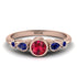 Bezel Symmetrical Ruby Ring - Ivy No. 71