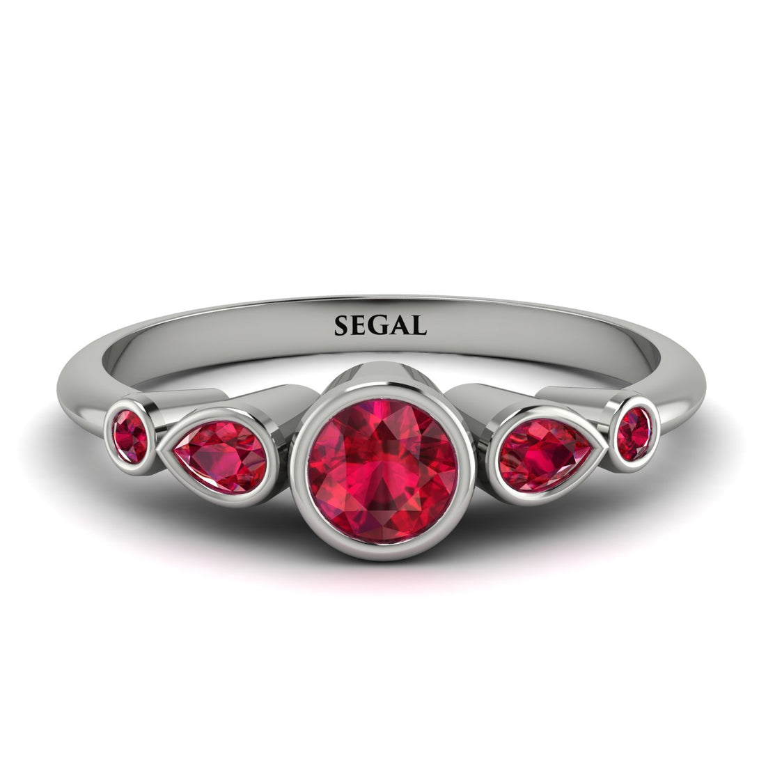 Bezel Symmetrical Ruby Ring - Ivy No. 57