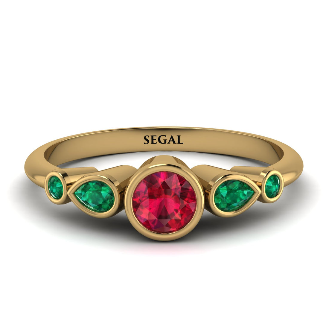 Bezel Symmetrical Ruby Ring - Ivy No. 25