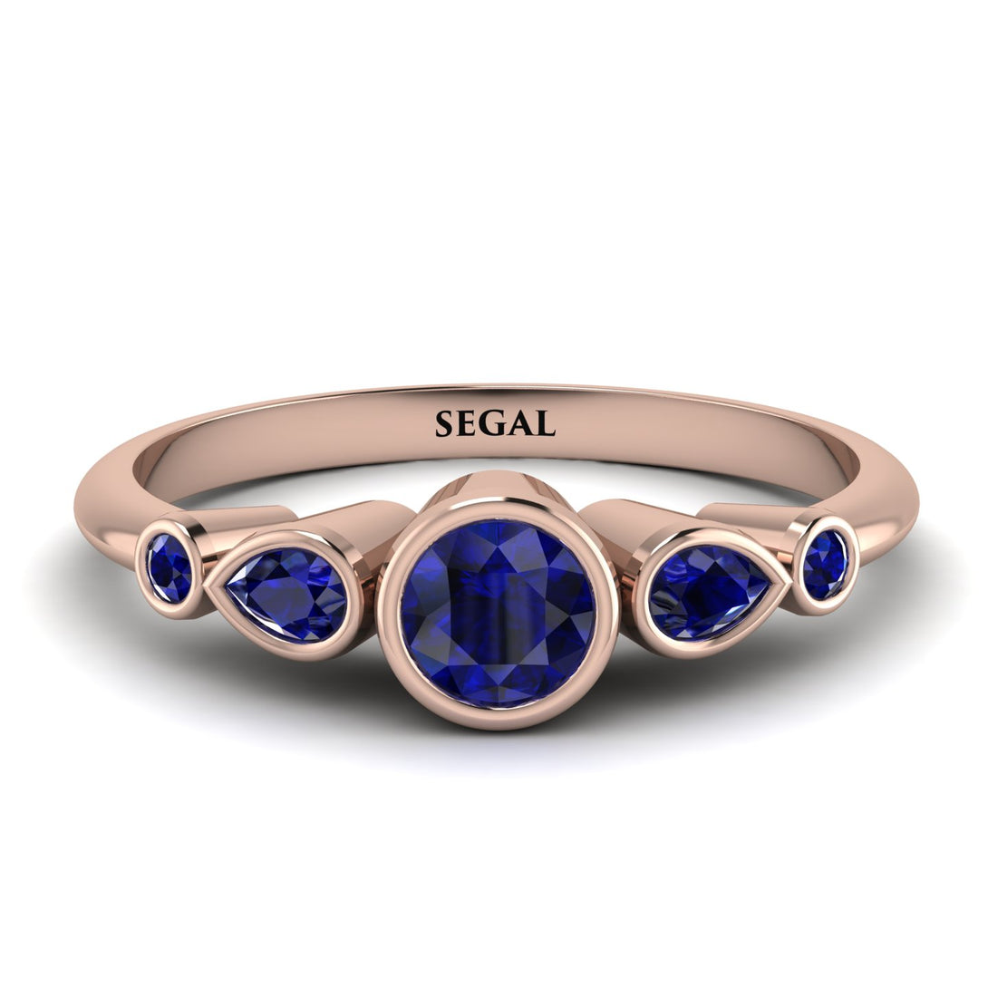 Bezel Symmetrical Sapphire Ring - Ivy No. 74
