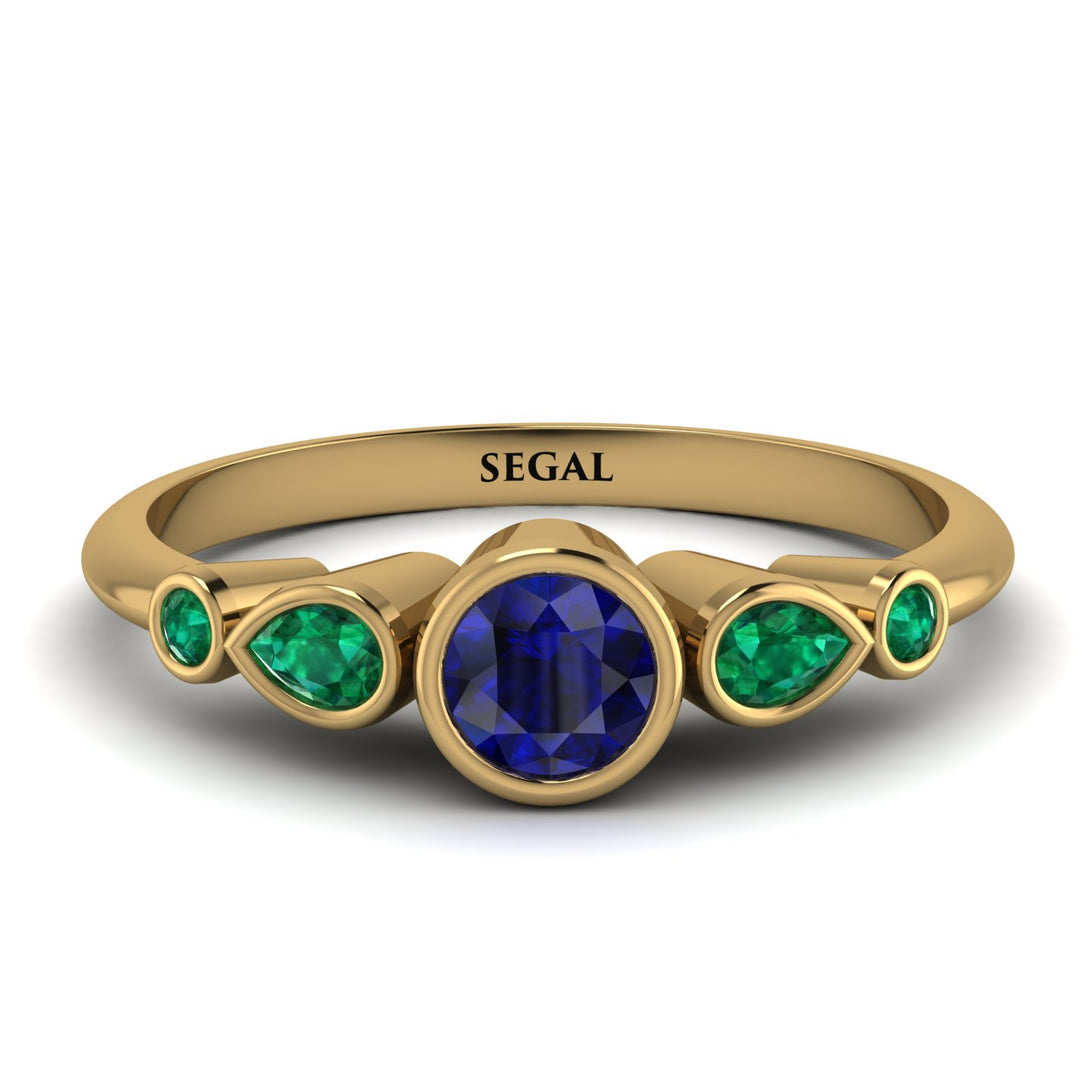 Bezel Symmetrical Sapphire Ring - Ivy No. 28
